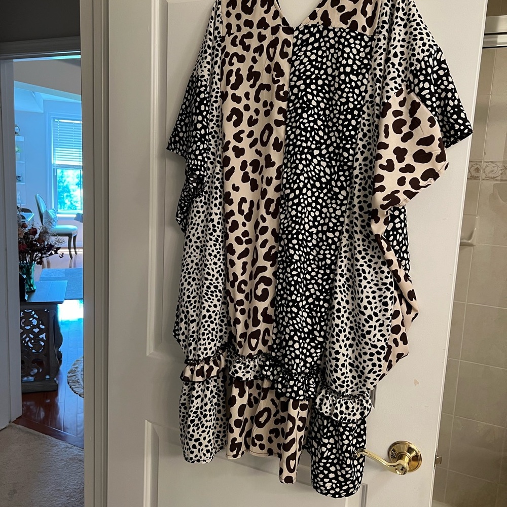 Animal Print Patchwork Dress